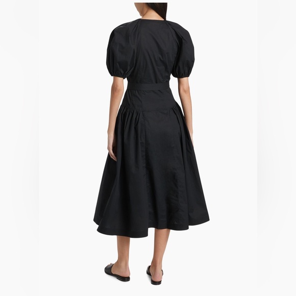 Ulla Johnson Carina cotton Noir Midi puff sleeve dress - Picture 7 of 12